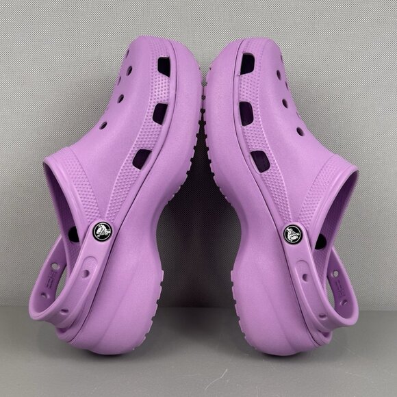 Crocs Classic Platform Clogs Shoes Iconic Comfort Slip On Women 11 Purple 206750 - Picture 5 of 10